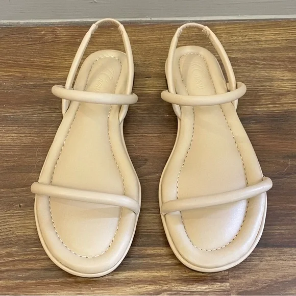 NEW J. Crew Menorca Padded Slingback Leather Flat Sandals Size 8.5 - Picture 2 of 7